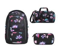 Coocazoo Schulrucksack Porter Floral Artnight 3 tlg