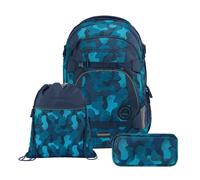 coocazoo Schulrucksack-Set MATE, Cloudy Camou, 3-teilig