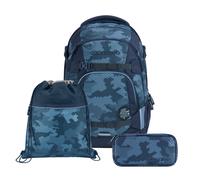 coocazoo Schulrucksack-Set MATE, Geometric Sky, 3-teilig