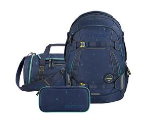 coocazoo Schulrucksack-Set MATE, Happy Raindrops, 3-teilig