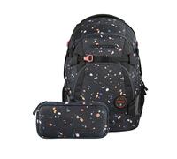 Coocazoo Schulrucksack-Set MATE „Sprinkled Candy“ 3-teilig, schwarz, ergonomischer 30L Tornister, mit Brust- und Hüftgurt für Kinder ab der 5. Klasse, inkl. Mäppchen und COLOUR UP-Set