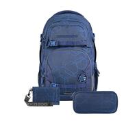 coocazoo Schulrucksack-Set PORTER, Blue Motion, 3-teilig
