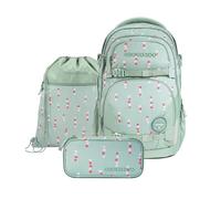 Coocazoo Schulrucksack-Set Porter „Dancing Dots“ 3-teilig, Mint, ergonomischer 35L Tornister, mit Brust- und Hüftgurt für Kinder ab der 5. Klasse, inkl. Schlampermäppchen und Turnbeutel