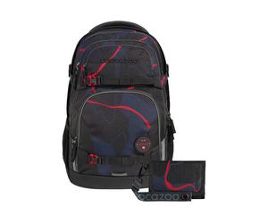 coocazoo Schulrucksack-Set PORTER, Lava Lines, 2-teilig