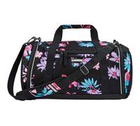 coocazoo Sporttasche „Floral Artnight“, schwarz-blau, Hauptfach, Nasswäschefach, Seitentasche, Reflektoren, 20 Liter, ab der 3. Klasse