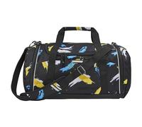 coocazoo Sporttasche „Crazy Artnight“, schwarz-blau, Hauptfach, Nasswäschefach, Seitentasche, Reflektoren, 20 Liter, ab der 3. Klasse