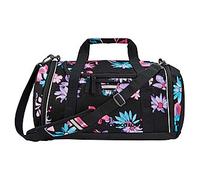 coocazoo Sporttasche „Floral Artnight“, schwarz-blau, Hauptfach, Nasswäschefach, Seitentasche, Reflektoren, 20 Liter, ab der 3. Klasse