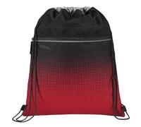 coocazoo Turnbeutel „Blazing Fire”, schwarz-rot, mit Reißverschlussfach und Kordelzug, reflektierende Elemente, Schlaufen zur Befestigung am Schulrucksack, 10 Liter, ab der 3. Klasse