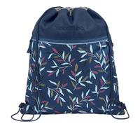 coocazoo Turnbeutel „Boho Glam”, blau, mit Reißverschlussfach und Kordelzug, reflektierende Elemente, Schlaufen zur Befestigung am Schulrucksack, 10 Liter, ab der 3. Klasse