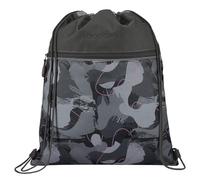 coocazoo Turnbeutel „Bubble Brush”, grau-rosa, mit Reißverschlussfach und Kordelzug, reflektierende Elemente, Schlaufen zur Befestigung am Schulrucksack, 10 Liter, ab der 3. Klasse