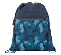 coocazoo Turnbeutel „Cloudy Camou”, blau, mit Reißverschlussfach und Kordelzug, reflektierende Elemente, Schlaufen zur Befestigung am Schulrucksack, 10 Liter, ab der 3. Klasse