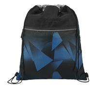 coocazoo Turnbeutel „Electric Ice”, schwarz-blau, mit Reißverschlussfach und Kordelzug, reflektierende Elemente, Schlaufen zur Befestigung am Schulrucksack, 10 Liter, ab der 3. Klasse