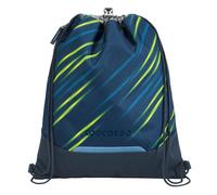 coocazoo Turnbeutel „Fast Lime”, schwarz-blau, mit Reißverschlussfach und Kordelzug, reflektierende Elemente, Schnalle zur Befestigung am Schulrucksack, 10 Liter, ab der 3. Klasse
