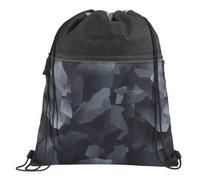 coocazoo Turnbeutel „Grey Rocks”, schwarz-grau, mit Reißverschlussfach und Kordelzug, reflektierende Elemente, Schlaufen zur Befestigung am Schulrucksack, 10 Liter, ab der 3. Klasse