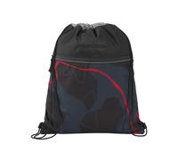 coocazoo Turnbeutel „Lava Lines”, schwarz, mit Reißverschlussfach und Kordelzug, reflektierende Elemente, Schlaufen zur Befestigung am Schulrucksack, 10 Liter, ab der 3. Klasse
