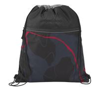 coocazoo Turnbeutel „Lava Lines”, schwarz, mit Reißverschlussfach und Kordelzug, reflektierende Elemente, Schlaufen zur Befestigung am Schulrucksack, 10 Liter, ab der 3. Klasse