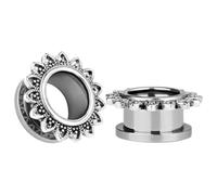 COOEAR Schraube zurück Ohrtunnel Blumen Design Piercing Stecker, Edelstahl Ohr Stretcher Expander.