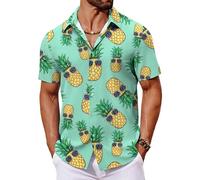 COOFANDY Hawaii Hemd Männer Sommer Kurzarmhemd Tropical Hemden Hawaiihemd | Sommerhemd Kurzarm, Strandhemd Urlaub, Hawaiihemden, Blumen Hemd, Aloha Herrenhemden, Party Shirt, für den Strand