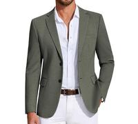 COOFANDY Herren-Blazer aus Strick, lässiger Sport-Blazer, leichter Zwei-Knopf-Anzugsmantel, Grün (Army Green), M