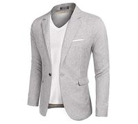 Coofandy Herren Blazer Casual Sport Mäntel Slim Fit EIN-Knopf-Anzugjacke Leichte Sportjacke, Himmelgrau, M