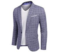 Coofandy Herren-Blazer, lässige Sportmäntel, schmale Passform, EIN Knopf, Anzugjacke, leichtes Sportjacket, L