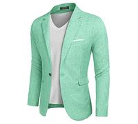 Coofandy Herren-Blazer, lässige Sportmäntel, schmale Passform, EIN Knopf, Anzugjacke, leichtes Sportjacket, Mintgrün, L