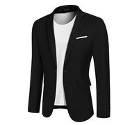 COOFANDY Herren-Blazer, schmale Passform, lässig, leicht, Sportmäntel, Ein-Knopf-Anzugjacken, Schwarz, 4XL