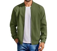 COOFANDY Herren-Bomberjacke aus Baumwolle, leichte Fliegerjacken, lässige Softshell-Jacke, Grün (Army Green), S