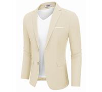 COOFANDY Herren Casual Blazer Slim Fit Sport Mantel Anzugjacke Leichte Zwei Knöpfe Blazer Jacke, Beige, XX-Large