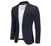 Coofandy Herren Casual Blazer Sport Mäntel Slim Fit Baumwolle Sport Jacken 1 Knopf Leichte Anzugjacken, Marineblau, X-Large, A-Marineblau, XL