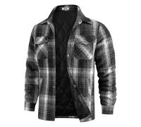 COOFANDY Herren-Flanell-Hemdjacke, gesteppt, gefüttert, kariert, warme | Flanellstoff, gefüttert, dick, Baumwollmischung, Knopfleiste, warm, Winter-Outwear, Hemdkragen, Overshirt, Wintermantel