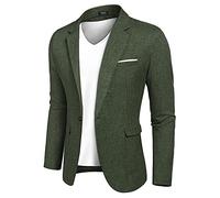 Coofandy Herren Mens Casual Sport Coat Lässiger Business-Blazer | Herren-Leinenhemd, normale entspannte Passform, leicht, atmungsaktiv und feuchtigkeitsableitend, für Strand