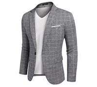 Coofandy Herren Mens Casual Sport Coat Lässiger Business-Blazer | Herren-Leinenhemd, normale entspannte Passform, leicht, atmungsaktiv und feuchtigkeitsableitend, für Strand