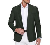 COOFANDY Herren Sakko Sportlich Freizeit Sakkos Business Blazer für Männer Jackett Sport Anzugjacken Regular Fit Einfarbig Anzug Hochzeit Dunkelgrün M