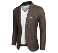 Coofandy Herren Slim fit anzüge beiläufige Leichter Blazer jacken one Tasten smokings 42 Regular (m) 1- Brown
