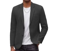 COOFANDY Herren Smart Wash Blazer Regular Fit Baumwolle Sport Mantel Casual Anzugjacke, grau dunkel, L
