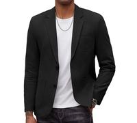 COOFANDY Herren Smart Wash Blazer Regular Fit Baumwolle Sport Mantel Casual Anzugjacke, Schwarz, XX-Large