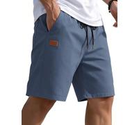 COOFANDY Kurze Hosen Herren Chino Sweatshorts Baumwolle Mit Gummizug Sommerhose Leicht Sporthose Kurz Mit 3 Taschen Dunkelblau M