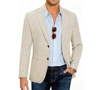 Coofandy Lässiger Herren-Blazer, Sportmantel, leicht, Zwei Knöpfe, Business-Anzugjacken, Khaki, XX-Large