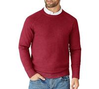 COOFANDY Pullover Herren Strickpullover Langarm Herrenpullover Feinstrickpullover Pullover Winterpullover Männer Pulli Rostrot S