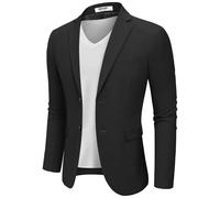 COOFANDY Sakko Herren Sportlich Blazer Jackett Business Freizeit Regular Fit Sommer Sportsakko Anzugjacken Schwarz XL