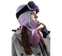 Coogime SKI Balaclava Herren Damen - Magnetischer Winddichter Ski Gesichtsschutz mit Abnehmbarer Maske - Sturmhaube für Ski, Snowboard, Motorrad, Wandern (Pink, M)