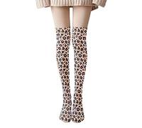 COOKOE Sexy Leopardenmuster Damen Oberschenkel Socken Charmante Stretch Kniestrümpfe Strümpfe