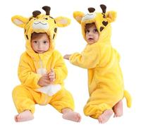 COOKY.D Neugeborenen Flanell Baby Tier Kapuzen Overall Baby Jungen Mädchen Bodysuit Kleinkind Outfit, Giraffe 30-36 Monate