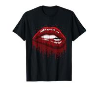 Cool Bold & Sexy Woman Red Lips Outfit Graphic Design Style T-Shirt