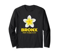 Cool Bronx New York City Tropical Yellow Flower Frangipani Langarmshirt