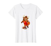 Cool Dribbling Basketball Player Sports Graphic Art Preisgünstiges Grafik-T-Shirt, Damen, Weiß, XL