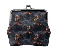 Cool Fire Mountain Dragon Print Coin Purse for Women Kiss-lock Change Purse Wallets, Small PU Leather Coin Purses