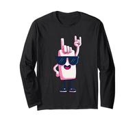 Cool Foam Finger Rock Hand Zeichen Maskottchen Grafik Sonnenbrille Langarmshirt