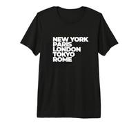 Cool New York Paris London Tokyo Rome Illustration Graphic Premium T-Shirt